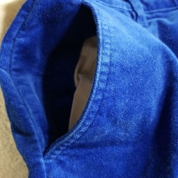 Tabi Pants Woman's Size 12 Petites Stretch Purple Blue Velvet Vintage Office - Picture 12 of 13